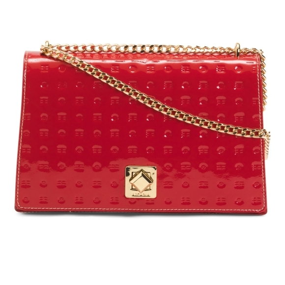 🔹️Arcadia🔹️ Made In Italy RedLeather chain Flap Over Crossbody Bag